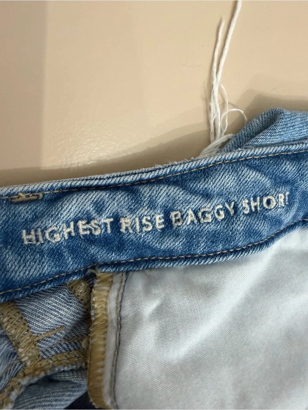 American Eagle Highest Rise Baggy Daisy Floral Denim Shorts Distressed Women's 4